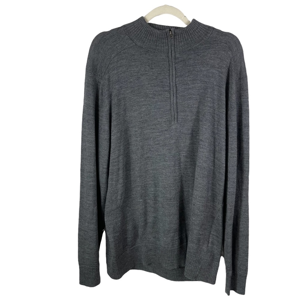 Smartwool XL Gray 1/4 zip Merino Wool Sweater
